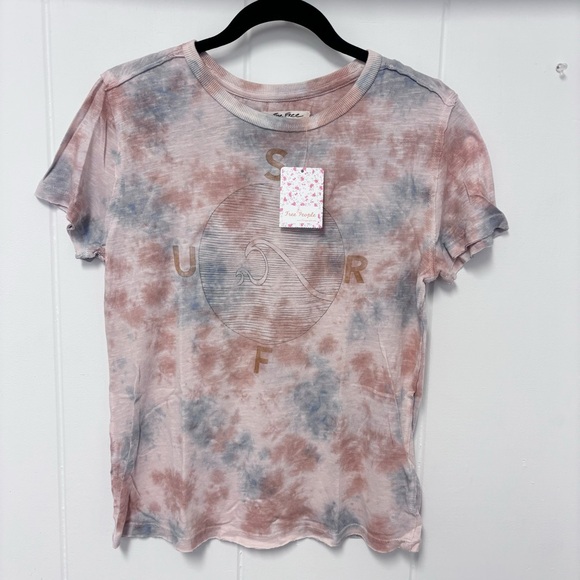 NWT Free People Tidal Wave Graphic Tie Dye Tee XS - Picture 1 of 8